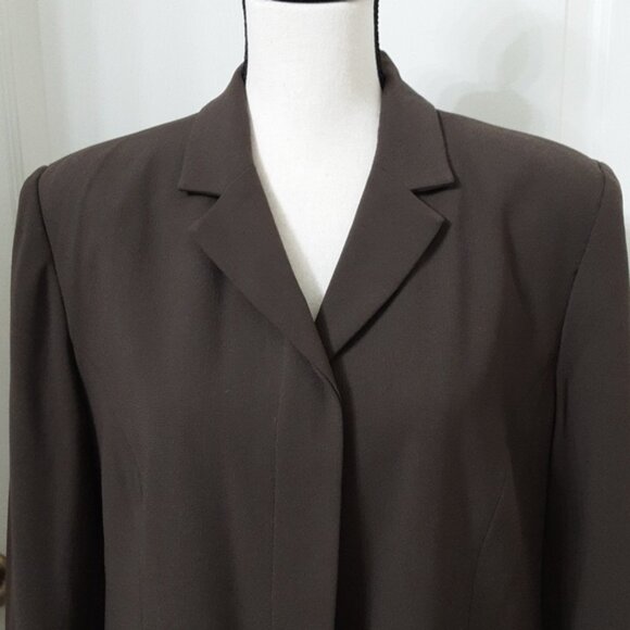Norton McNaughton Size 14 Vintage Dark Taupe Midi Length Blazer, EUC - Picture 3 of 14